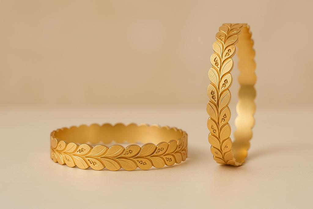 Premium 2K Gold Plated Designer Bangles  – Timeless Charm for Every Occasion