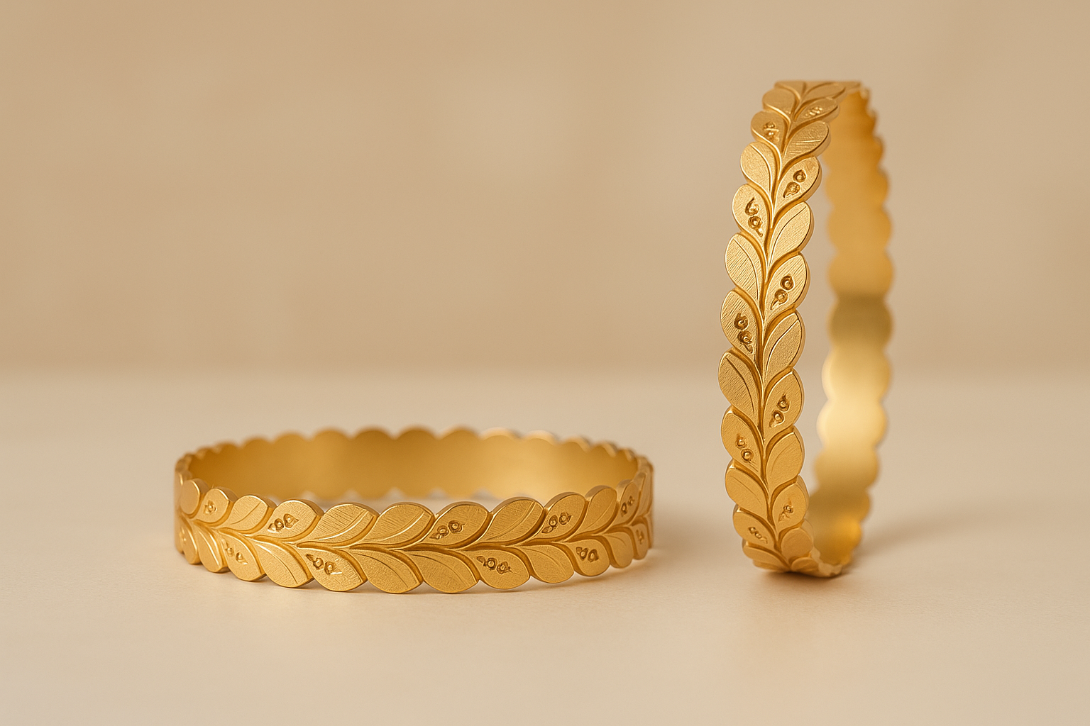 Premium 2K Gold Plated Designer Bangles  – Timeless Charm for Every Occasion