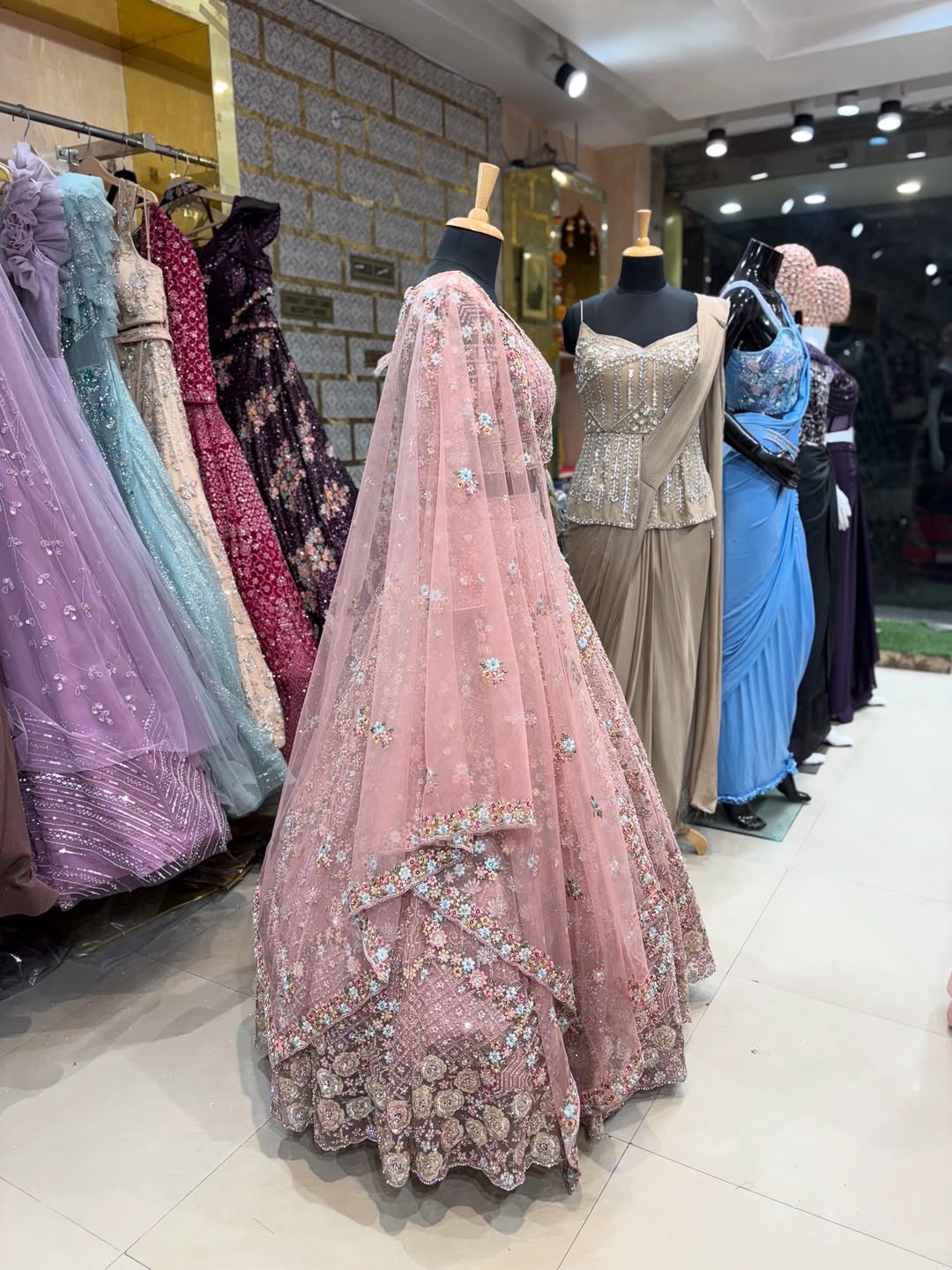Designer Pink Embroidered Lehenga Choli with Net Dupatta – Luxury Party & Bridal Wear